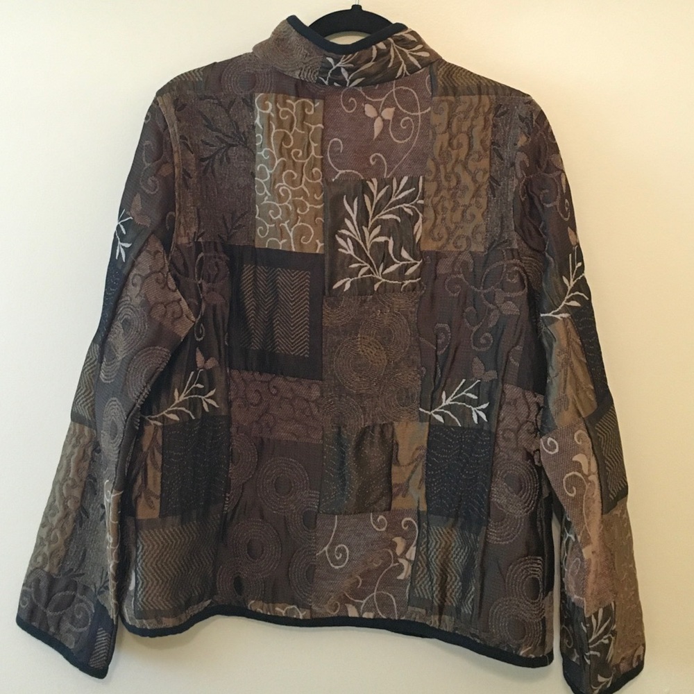 VTG Textured Floral Quilted Kimono blazer, embroidered - Picture 7 of 11